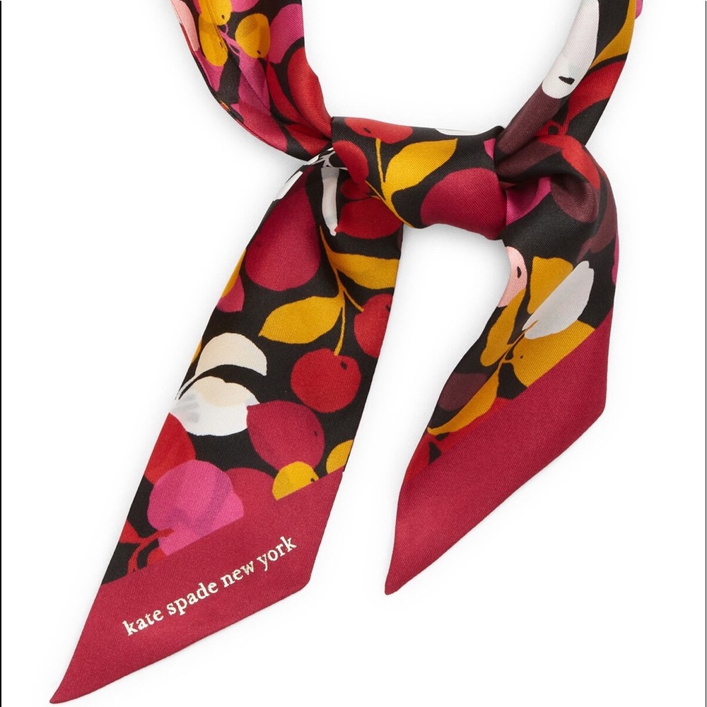 kate spade ♠️ Floral 100% Silk Scarf